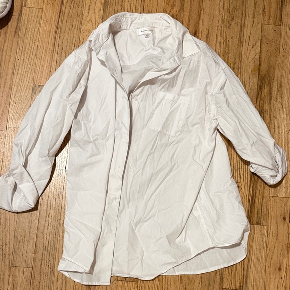 Summersalt Oversized, Boyfriend White Button-Down Shirt - Picture 1 of 3